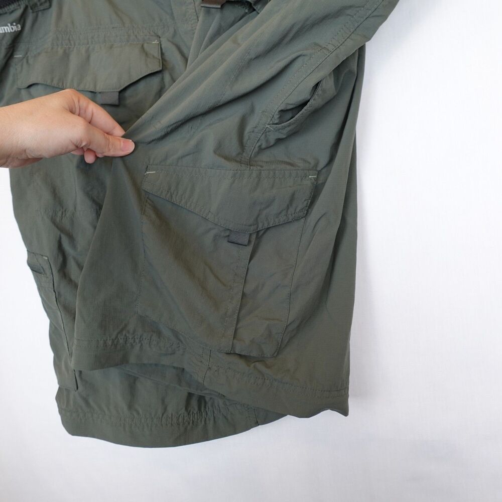 Columbia Omni-Shade Sun Protection Men's Shorts Size 44w Green Cargo Belted Zip - Picture 10 of 16